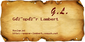 Gáspár Lambert névjegykártya