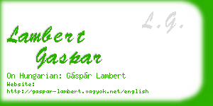 lambert gaspar business card