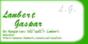 lambert gaspar business card